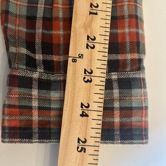 Carbon 2 Cobalt Mens Flannel Shirt Medium L/S Lined Button Up Cotton Plaid - Picture 7 of 10